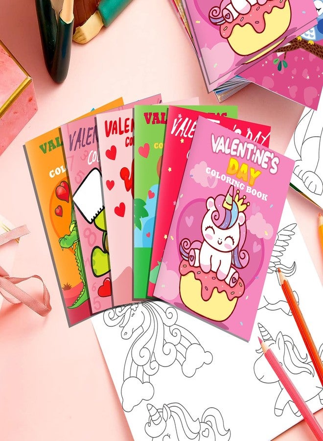 Qpout 12 Pcs Valentines Day Coloring Books Bulk for Party Favors Cute Mini Coloring Booklets DIY Art Drawing Book Set for Valentine Party Goodie Bag Filler School Activity Supplies - Image 4